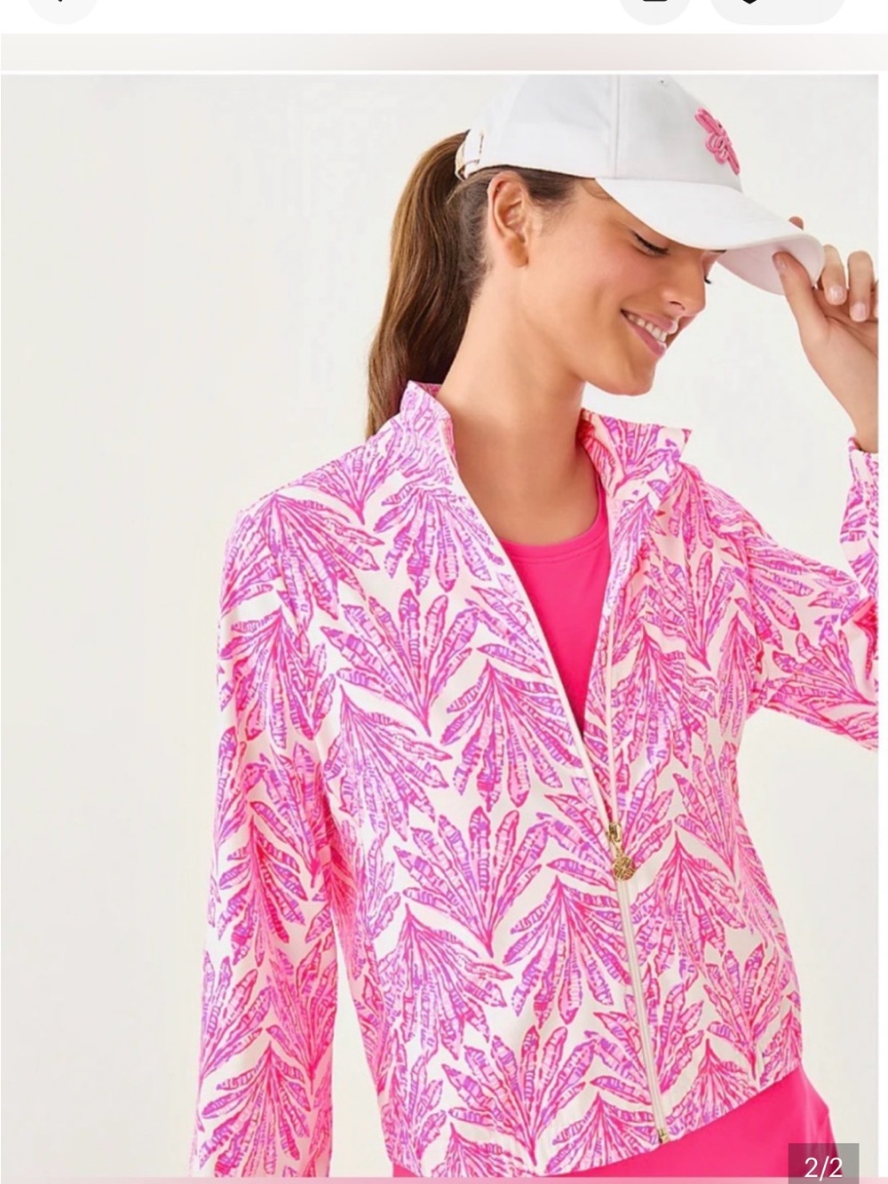 Lilly Pulitzer Luxletic Aegean UpF 50+ Luxletic  Jacket Pink Bliss Shady Babe